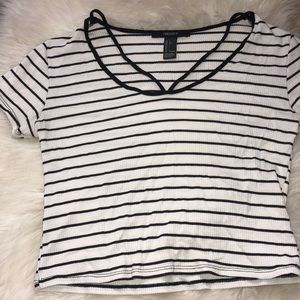 Forever 21 cropped striped shirt